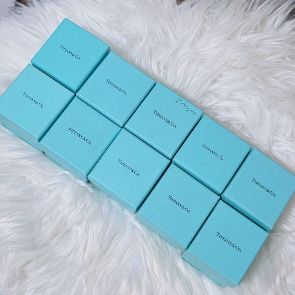 10 x Tiffany & Co. Blue Velvet Empty Ring Box Set SINGLE SLOT Read Description - Picture 12 of 13